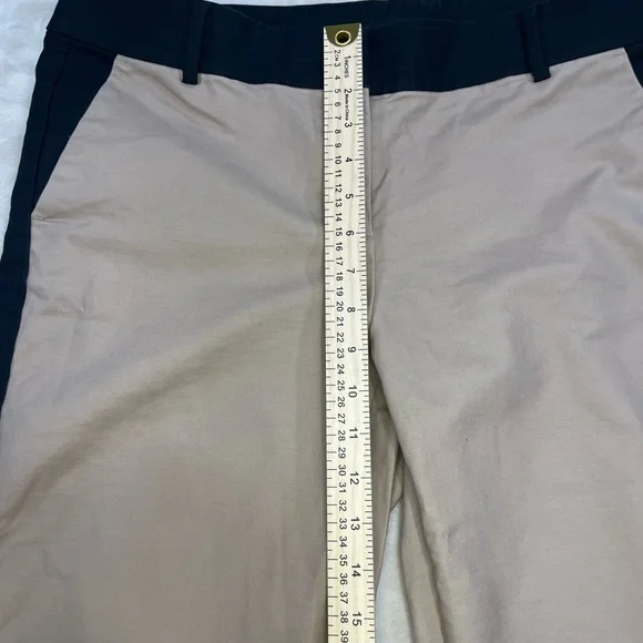 Ann Taylor Color block Dress Pants Tan Navy Size 14 Women’s Straight Leg Career - Picture 7 of 7